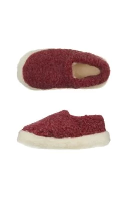 Wool Slippers - Burgundy