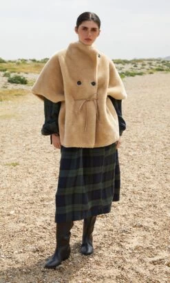 Shearling Cape - Natural