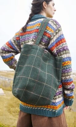 Green Tweed Shopper