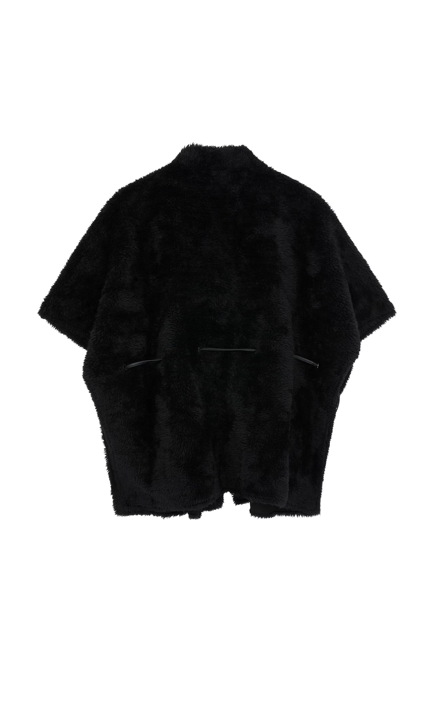 Shearling Cape - Black - Image 7